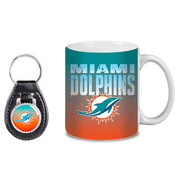 Taza Miami Dolphins Set Taza-Llavero Evergreen