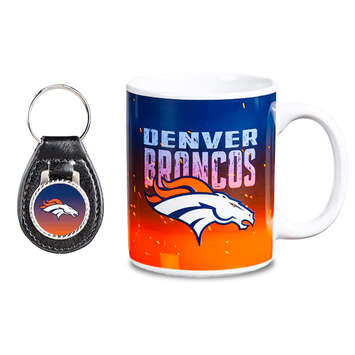 Taza Denver Broncos Set Taza-Llavero Evergreen