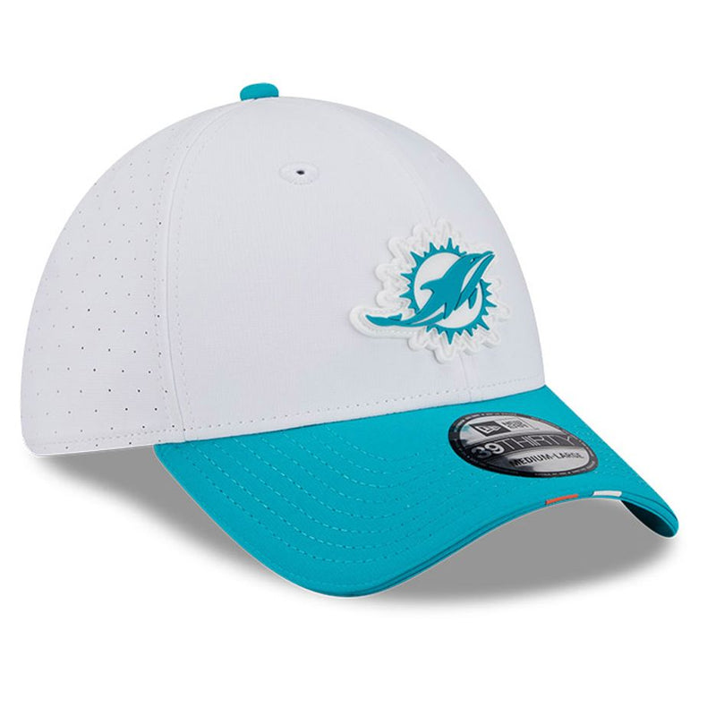 Gorra 39THIRTY Miami Dolphins Training 2025 New Era Blanco