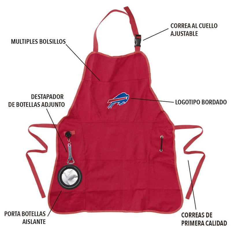 Delantal Buffalo Bills Apron Grilling Evergreen Verde