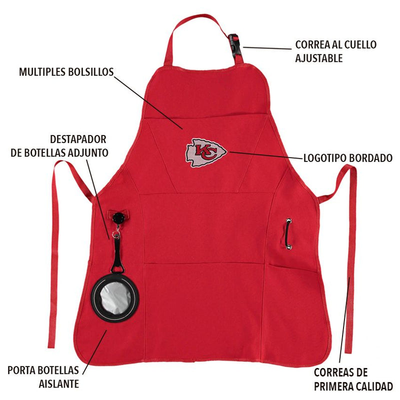 Delantal Kansas City Chiefs Apron Grilling Evergreen Verde