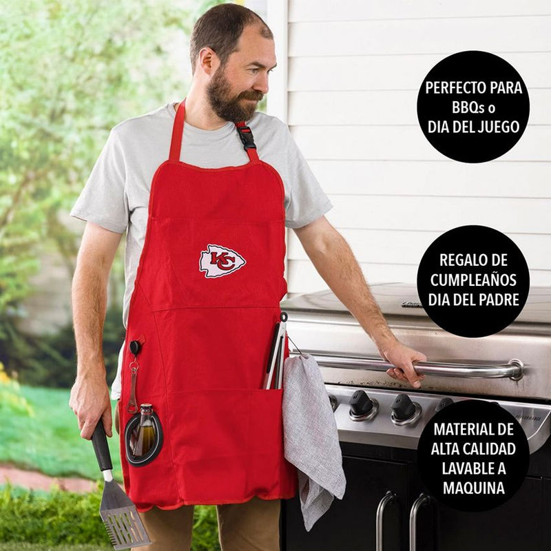 Delantal Kansas City Chiefs Apron Grilling Evergreen Verde
