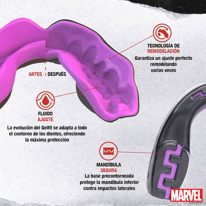 Protector Bucal SAFEJAWZ Panther Marvel Niño Negro