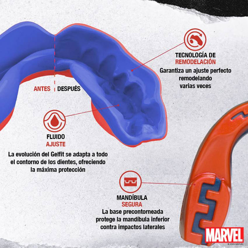 Protector Bucal SAFEJAWZ Spiderman Marvel Niño