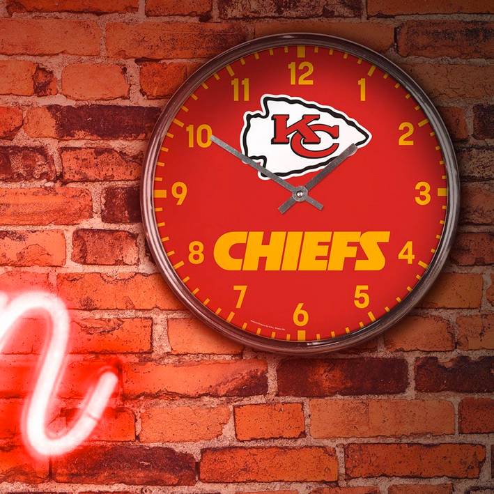Reloj de Pared Kansas City Chiefs Clock Chrome WinCraft