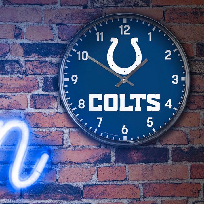 Reloj de Pared Indianapolis Colts Clock Chrome WinCraft