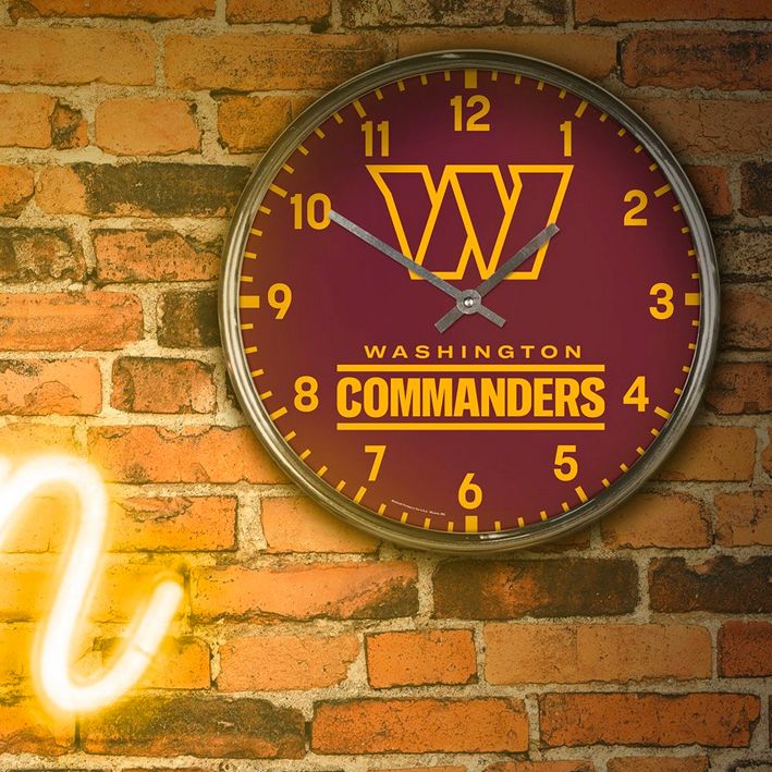 Reloj de Pared Washington Commanders Clock Chrome WinCraft