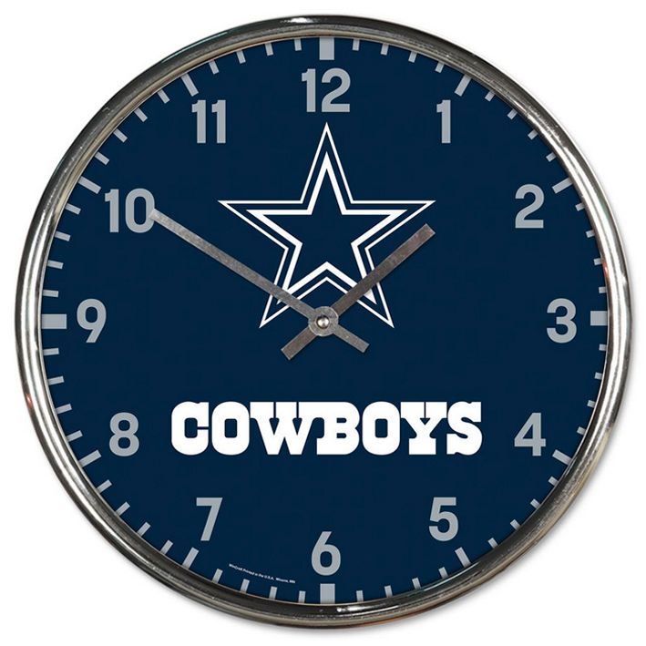 Reloj de Pared Dallas Cowboys Clock Chrome WinCraft