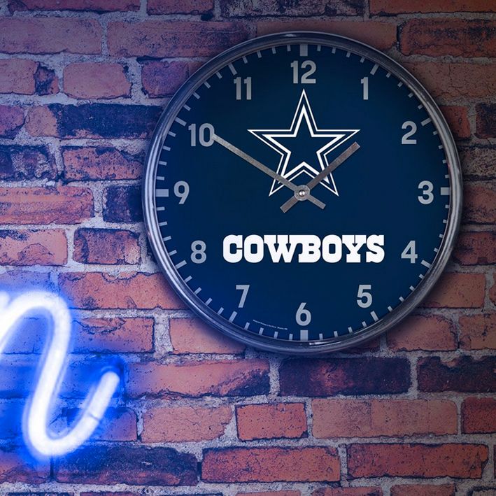 Reloj de Pared Dallas Cowboys Clock Chrome WinCraft