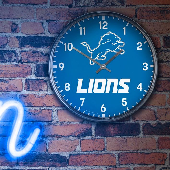 Reloj de Pared Detroit Lions Clock Chrome WinCraft