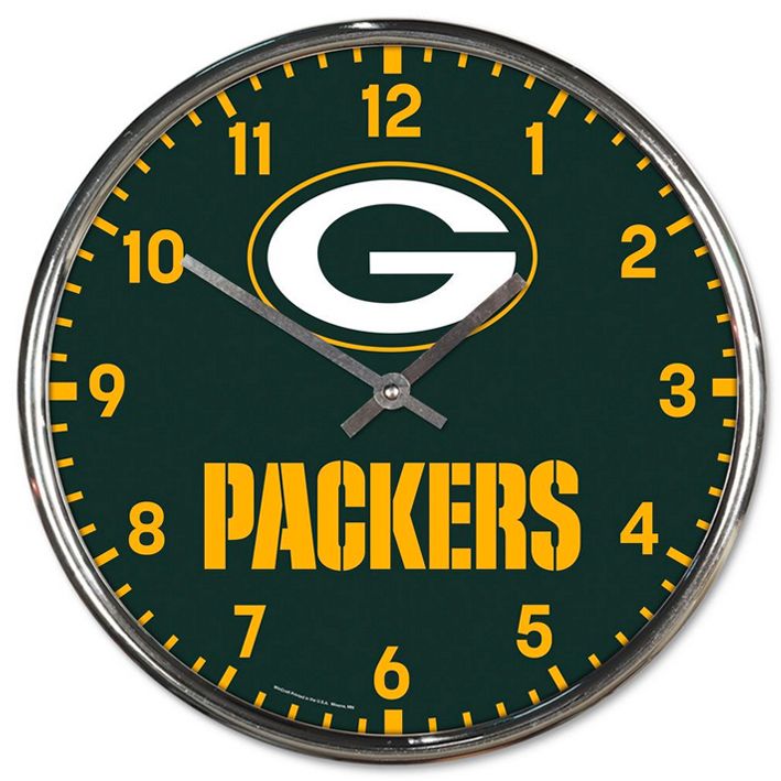 Reloj de Pared Green Bay Packers Clock Chrome WinCraft