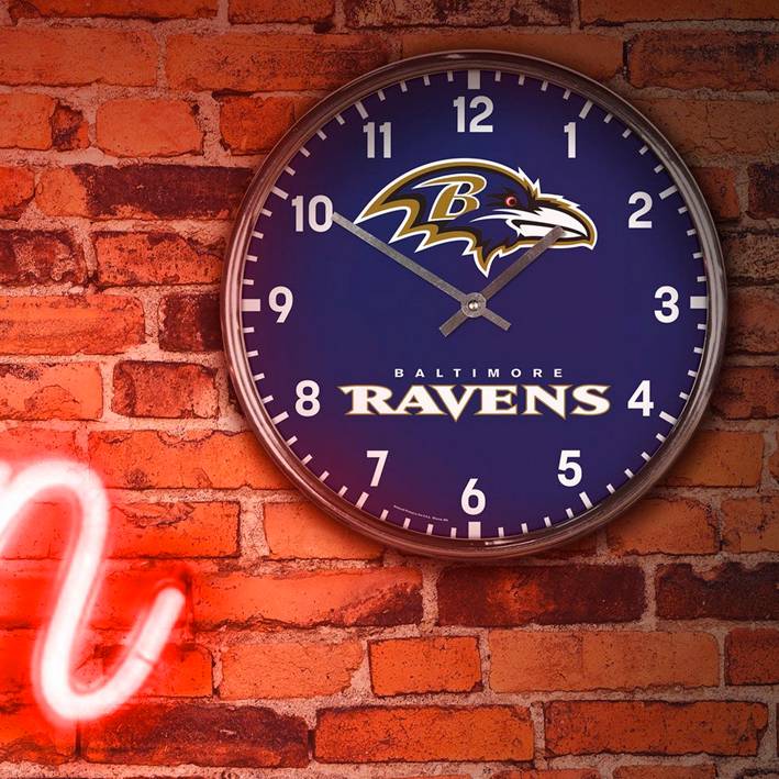 Reloj de Pared Baltimore Ravens Clock Chrome WinCraft