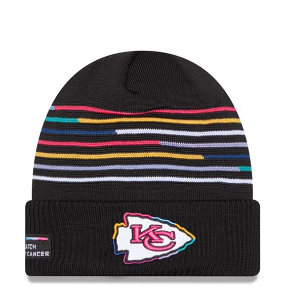 Gorro Beanie Kansas City Chiefs Crucial Catch 2025 New Era Negro