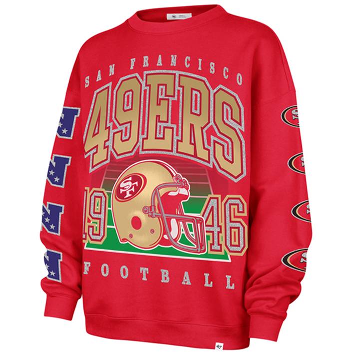 Sudadera San Francisco 49ers Crew Big Oversized 47 Brand Mujer