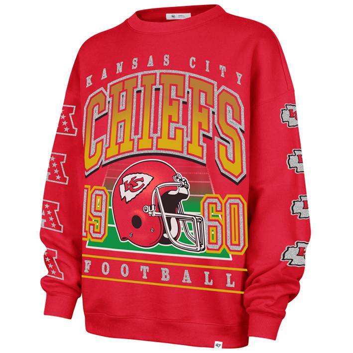 Sudadera Kansas City Chiefs Crew Big Oversized 47 Brand Mujer