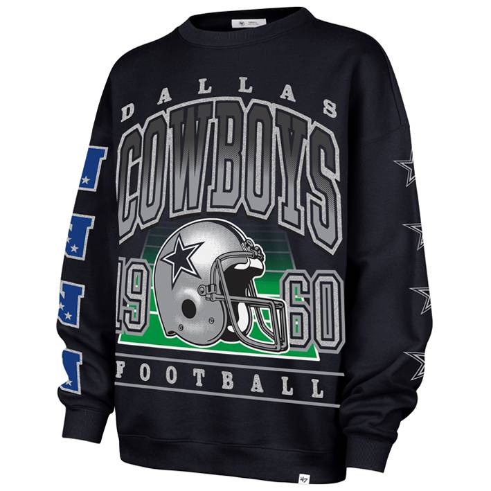 Sudadera Dallas Cowboys Crew Big Oversized 47 Brand Mujer