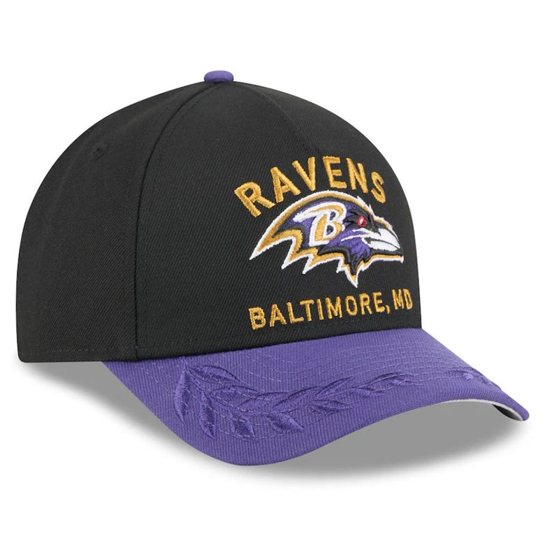 Gorra 9FORTY Baltimore Ravens Draft 2025 M-Crown New Era Negro