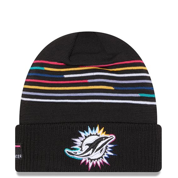 Gorro Beanie Miami Dolphins Crucial Catch 2025 New Era Negro