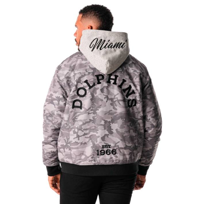 Sudadera Miami Dolphins Bomber Unisex The Wild Collective Camuflaje