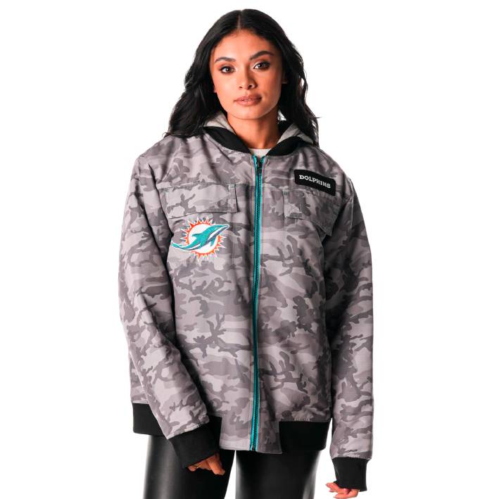 Sudadera Miami Dolphins Bomber Unisex The Wild Collective Camuflaje