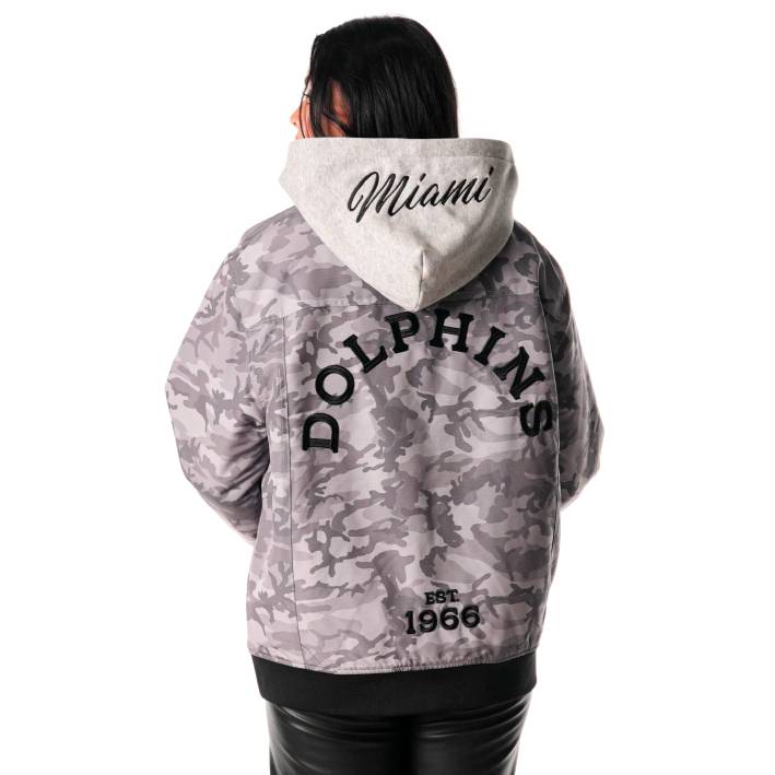 Sudadera Miami Dolphins Bomber Unisex The Wild Collective Camuflaje