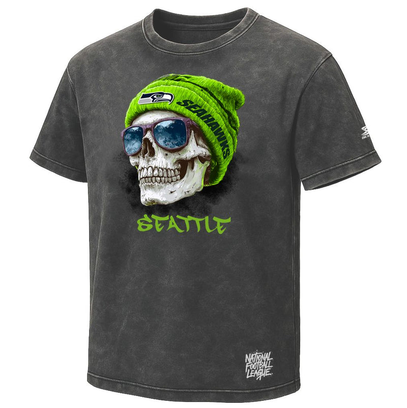 Playera Seattle Seahawks Stonewash Skull Hombre