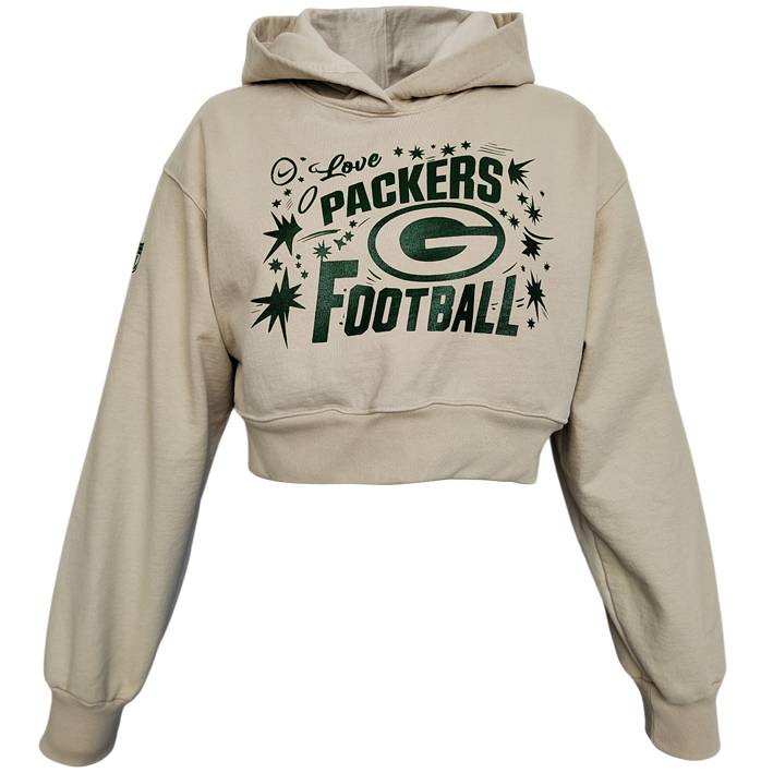 Sudadera con Capucha Green Bay Packers Crop Top Mujer