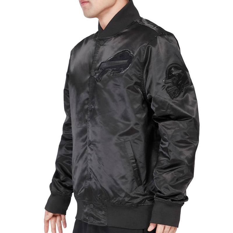Chamarra Buffalo Bills Logo Satin Pro Standard Negro