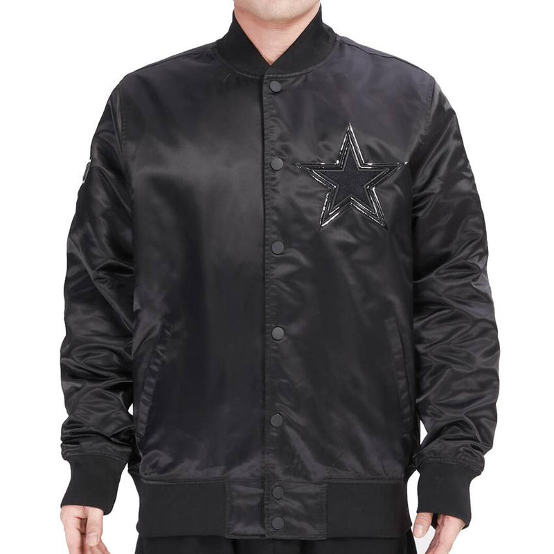 Chamarra Dallas Cowboys Logo Satin Pro Standard Negro