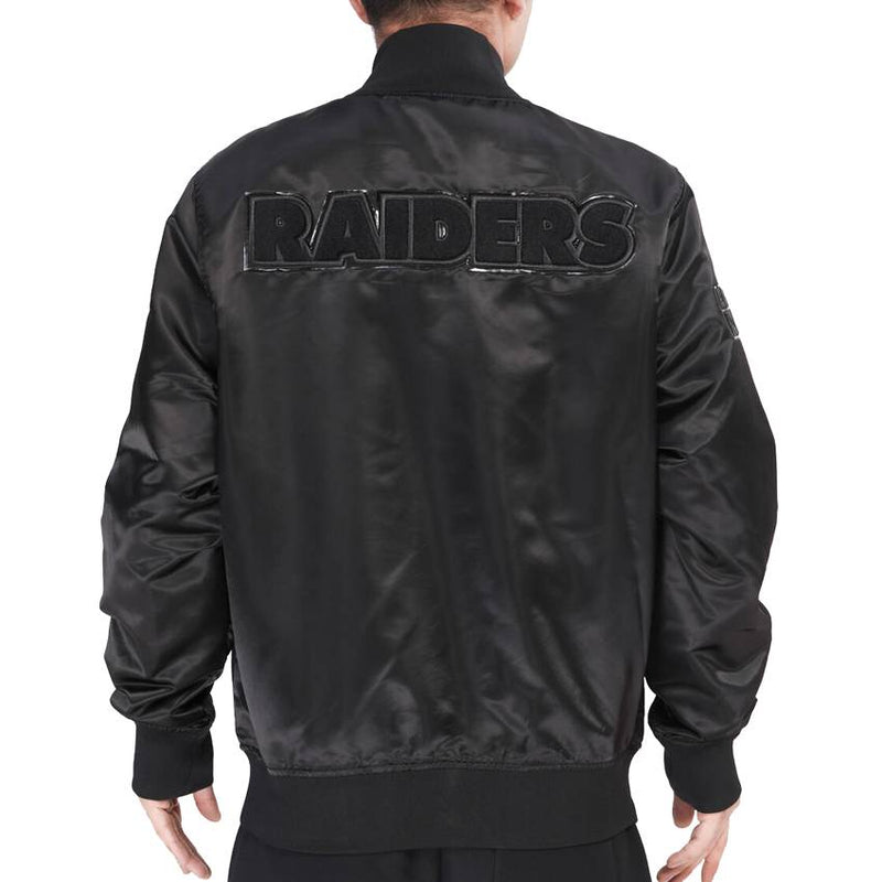 Chamarra Las Vegas Raiders Logo Satin Pro Standard Negro