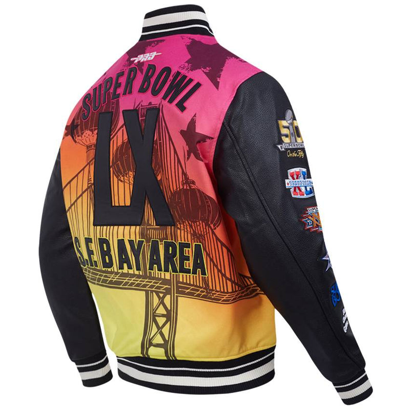 Chamarra Varsity Super Bowl LX Eggshell Pro Standard