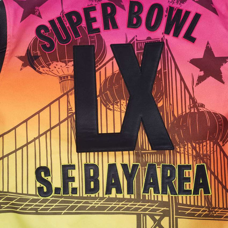 Chamarra Varsity Super Bowl LX Eggshell Pro Standard