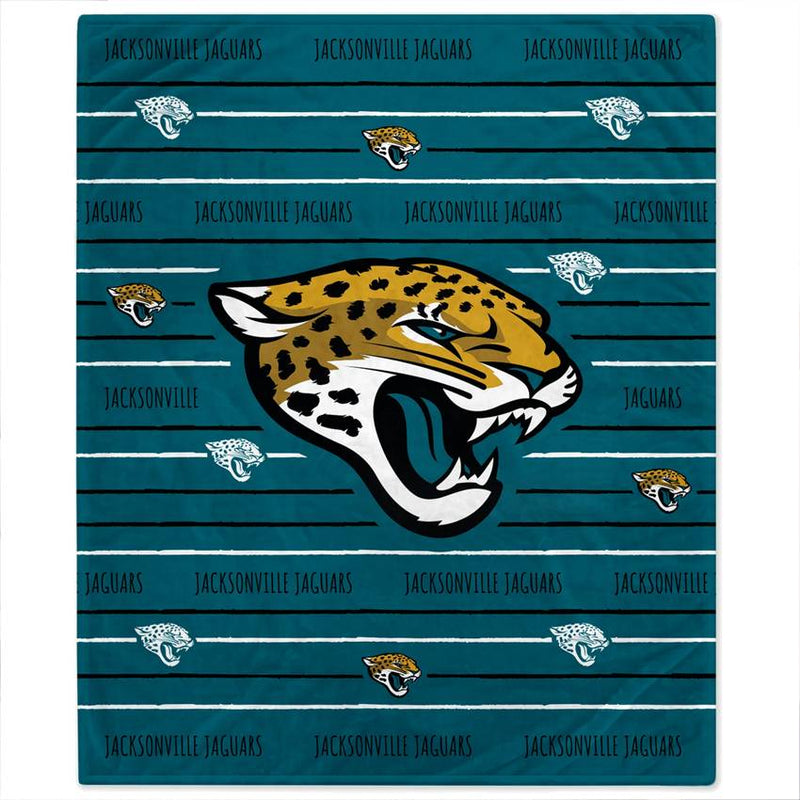 Colcha Jacksonville Jaguars Logo Stripe Pegasus Sports