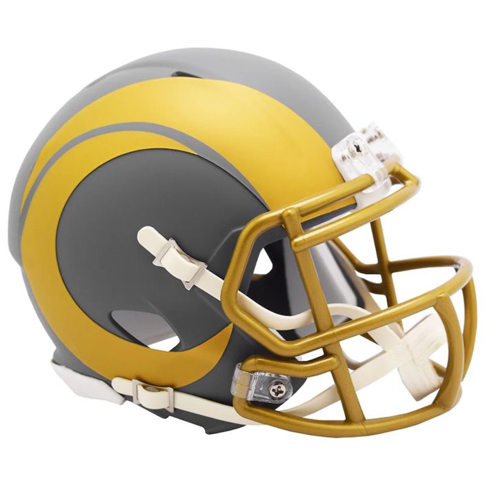 Minicasco Los Angeles Rams Speed Slate Riddell Gris Pizarra