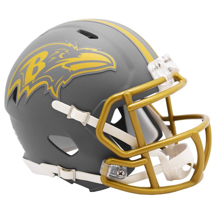 Minicasco Baltimore Ravens Speed Slate Riddell Gris Pizarra