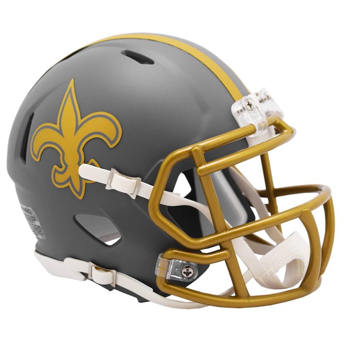 Minicasco New Orleans Saints Speed Slate Riddell Gris Pizarra