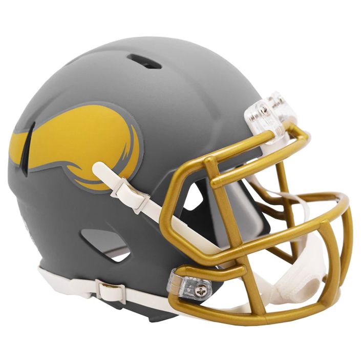 Minicasco Minnesota Vikings Speed Slate Riddell Gris Pizarra