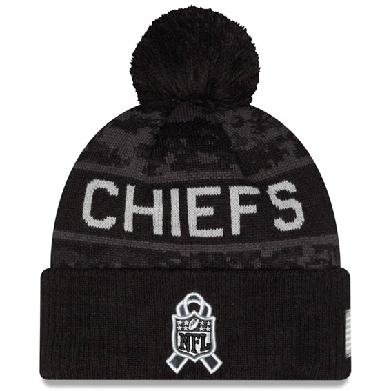 Gorro Beanie Kansas City Chiefs Salute to Service 2026 New Era Negro