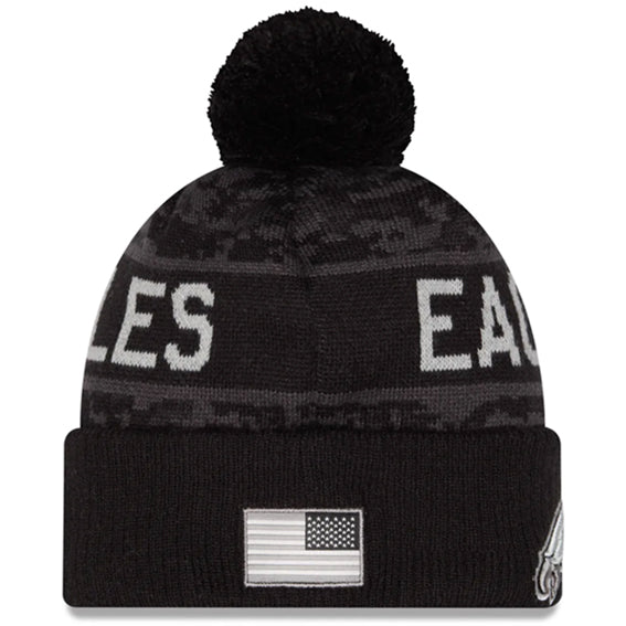 Gorro Beanie Philadelphia Eagles Salute to Service 2026 New Era Negro