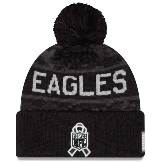 Gorro Beanie Philadelphia Eagles Salute to Service 2026 New Era Negro