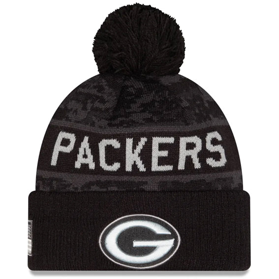 Gorro Beanie Green Bay Packers Salute to Service 2026 New Era Negro
