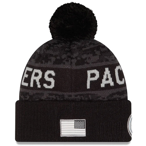 Gorro Beanie Green Bay Packers Salute to Service 2026 New Era Negro