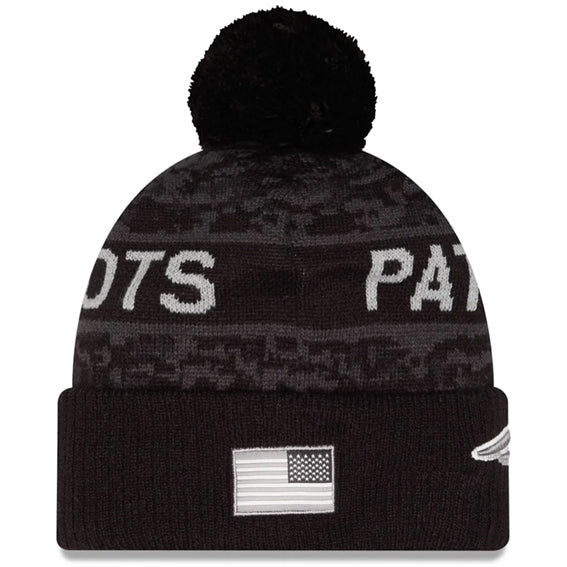 Gorro Beanie New England Patriots Salute to Service 2026 New Era Negro