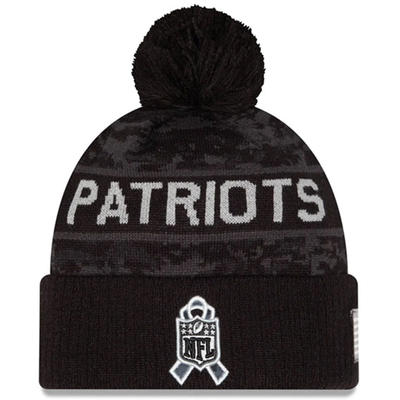 Gorro Beanie New England Patriots Salute to Service 2026 New Era Negro