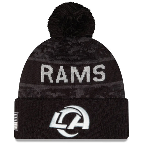 Gorro Beanie Los Angeles Rams Salute to Service 2026 New Era Negro