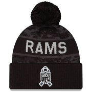 Gorro Beanie Los Angeles Rams Salute to Service 2026 New Era Negro