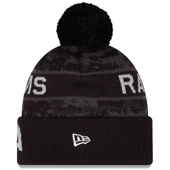 Gorro Beanie Los Angeles Rams Salute to Service 2026 New Era Negro