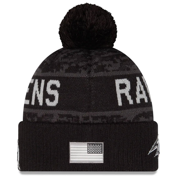 Gorro Beanie Baltimore Ravens Salute to Service 2026 New Era Negro