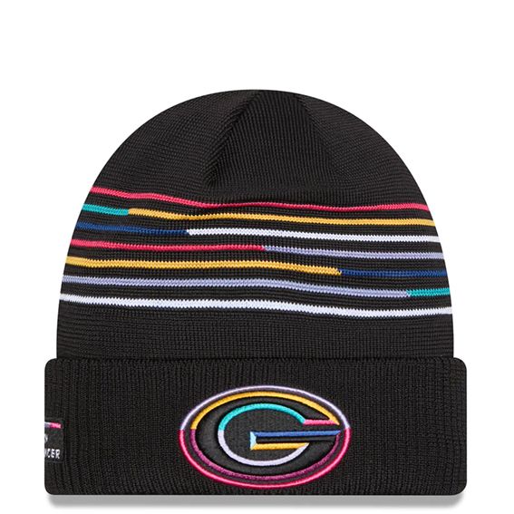 Gorro Beanie Green Bay Packers Crucial Catch 2025 New Era Negro