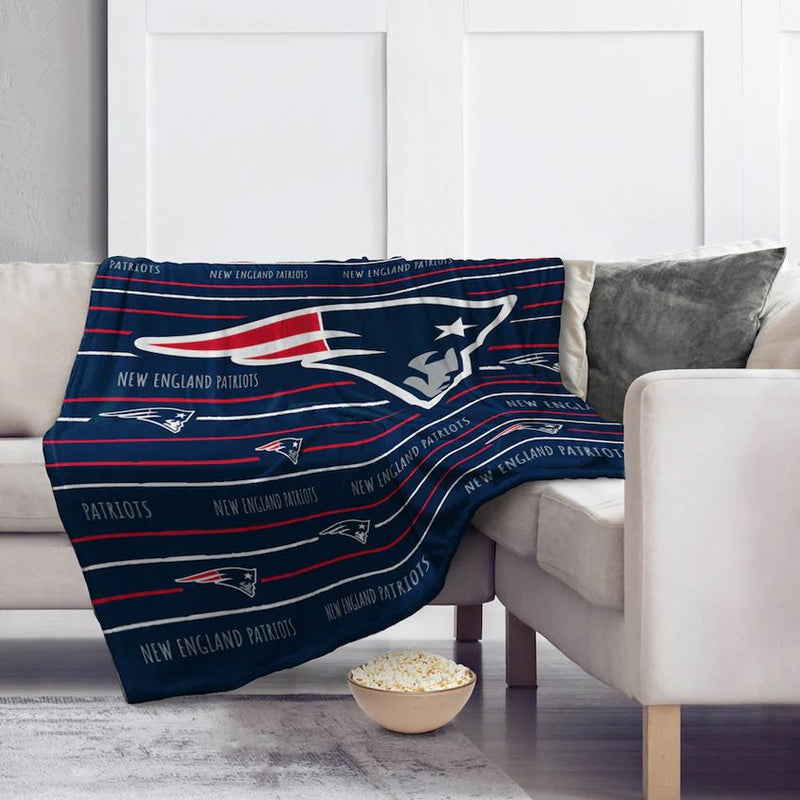 Colcha New England Patriots Logo Stripe Pegasus Sports
